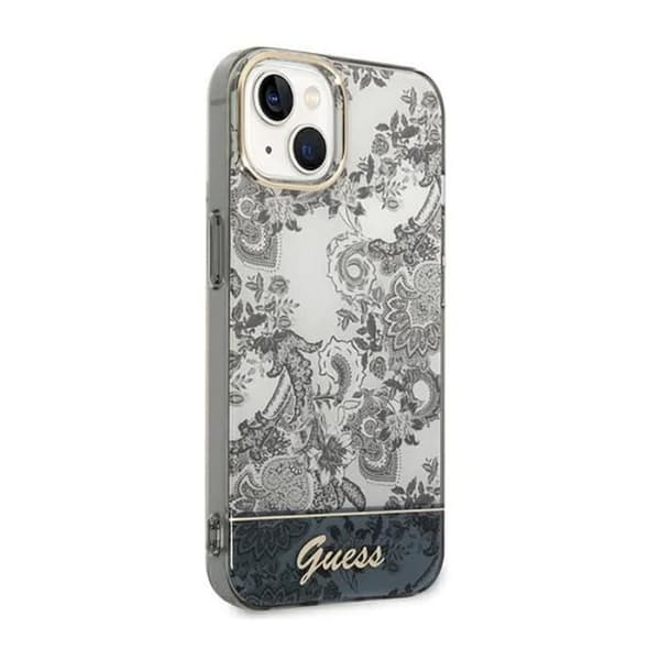 Coque - Guess - Porcelain Collection - iPhone 14 Plus - Grå - Hård - Syntetisk