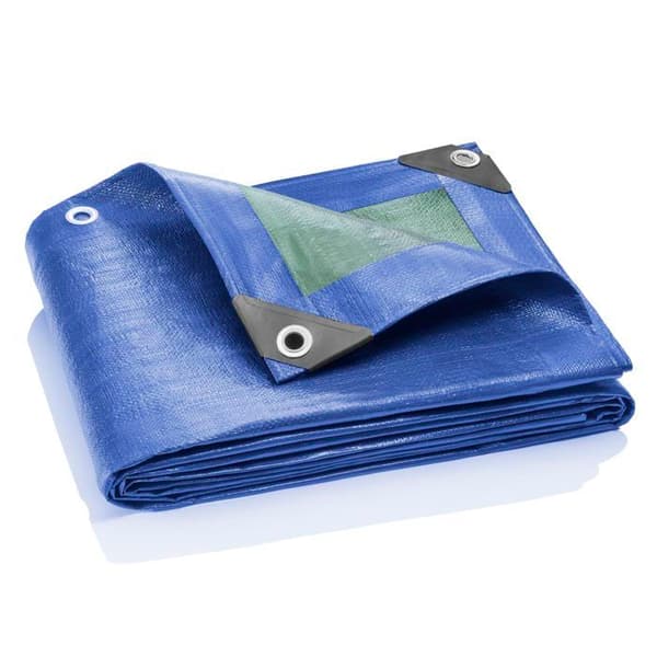 Skyddstäck - GARDENMATE - 3x3m - PP/PE 90 g/m² - Blå/Grön vändbar - Öglor var 100 cm