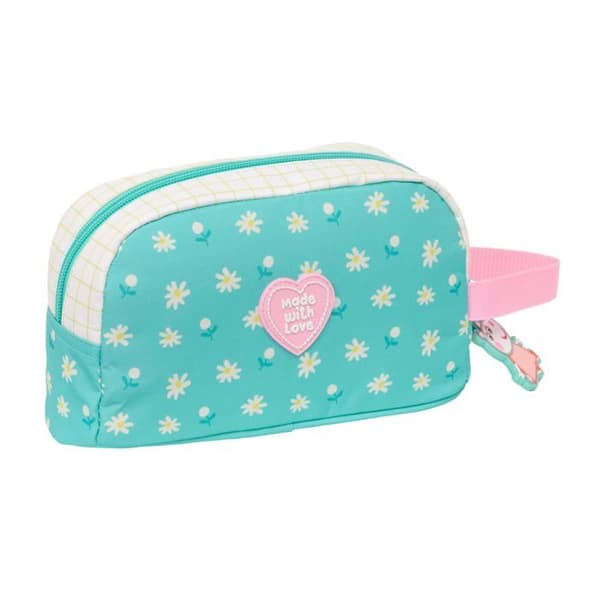 Termosväska för måltider - safta - 21,5x6,5x12 cm - Mint/Gul pastell - Hållbar polyester - Aluminiumfoder