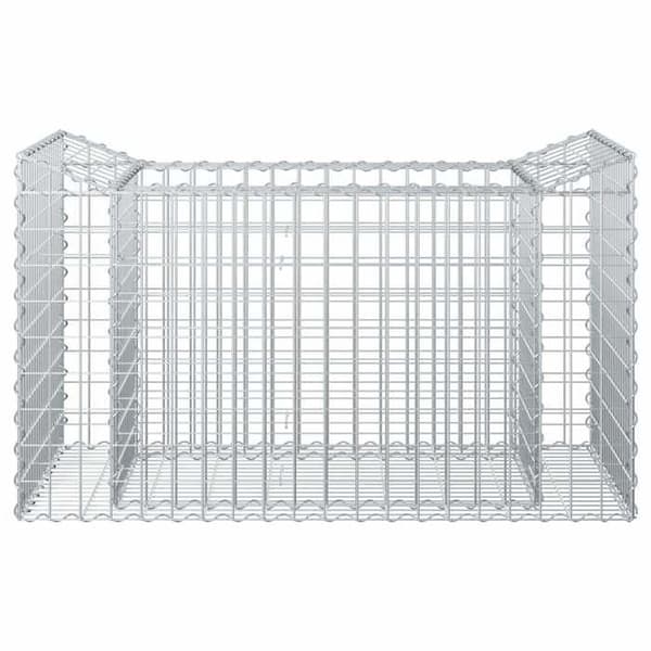 vidaXL Hög säng gabion Silver 42033296