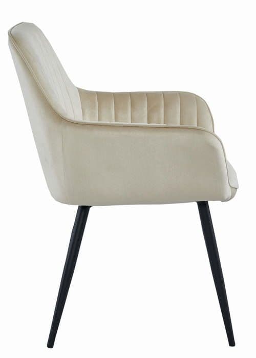 Stol SOLDEN - beige sammet / svarta ben x 1