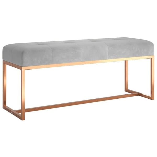 350603 vidaXL Bänk Grå 110x36x45 cm Sammet