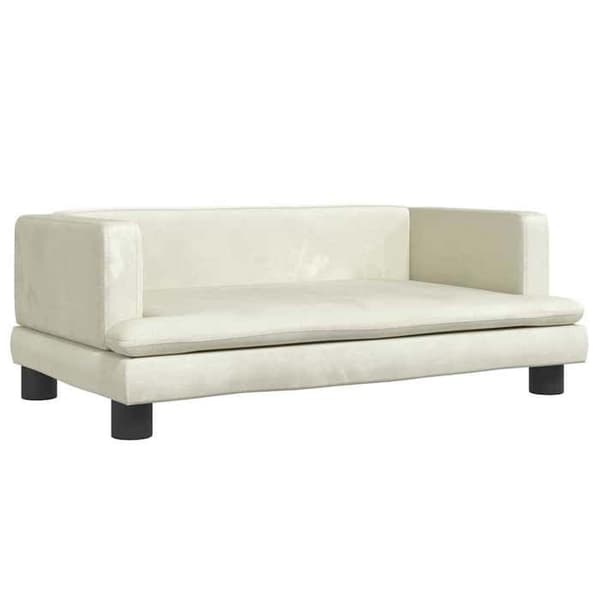 vidaXL Barnsoffa kräm 80x45x30 cm sammet 3196311