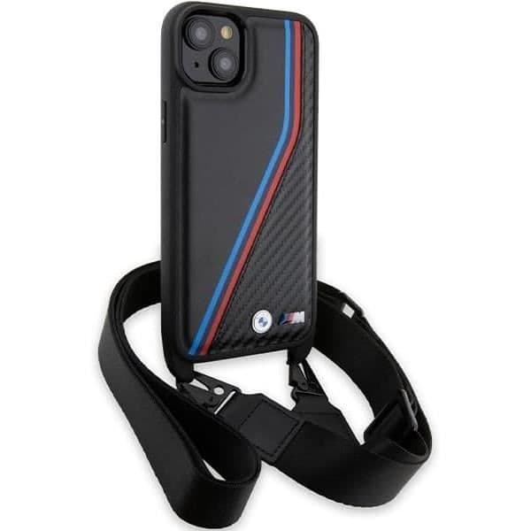 Hårdskal - CG MOBILE - iPhone 15 - Svart - Trikolorlinjer - M Edition Carbon