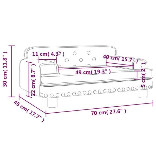 vidaXL Barnsoffa brun 70x45x30 cm sammet, mini soffa, mini soffa-stol, mini soffa för barn, soffa av 3196298