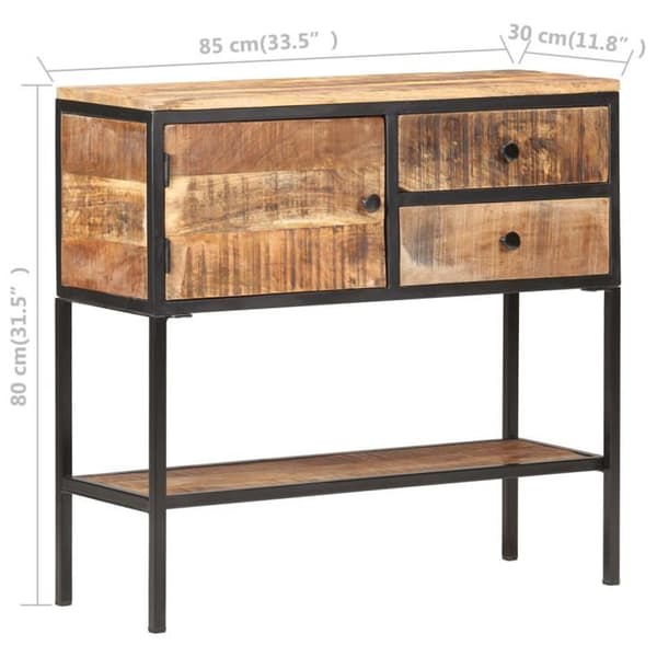 vidaXL Buffé 85x30x80 cm Rå mangoträ 320486
