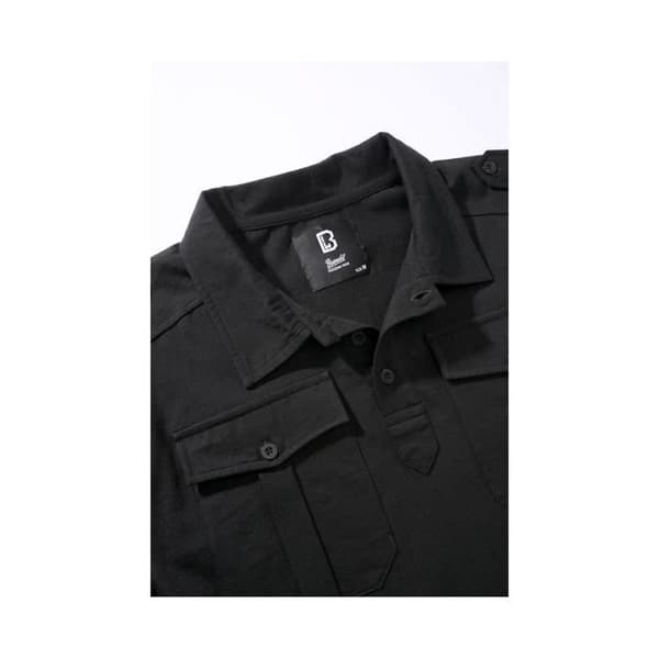 Svart långärmad Willis jersey polo - Brandit