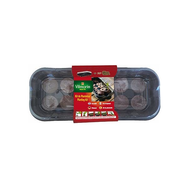 Planteringskit: Mini Växthus + 10 Kokosplattor