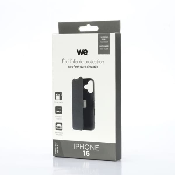 WE Etui folio MAGNETISK APPLE IPHONE 16 Svart