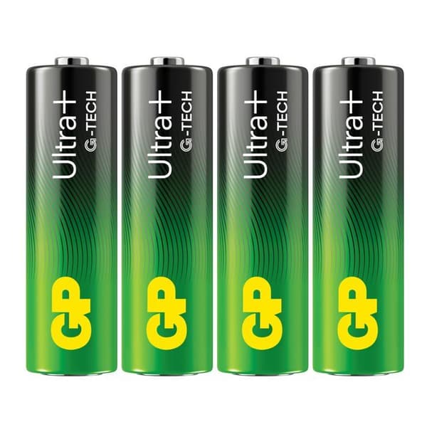 Engångsbatterier - GP - Förpackning med 4 - AA/LR6 - Ultra Plus - g-Tech