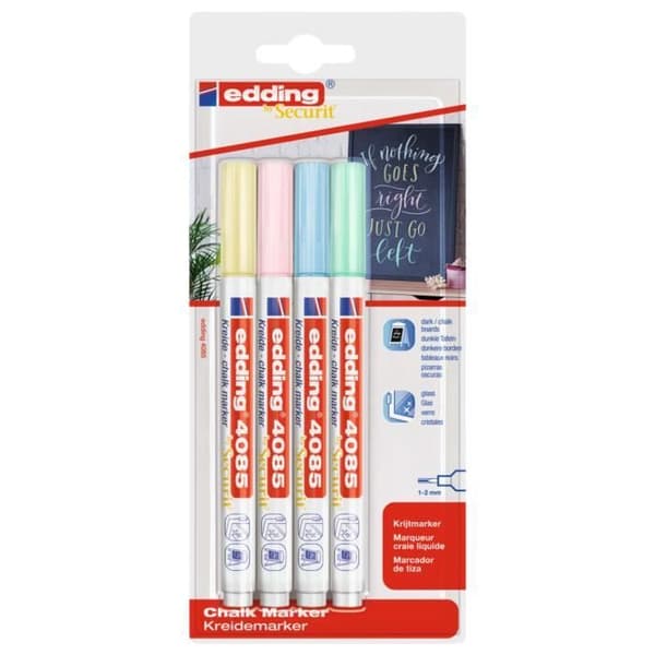 edding Kritmarkörer 4 st Multicolour 4085, Gul, 1-2 mm