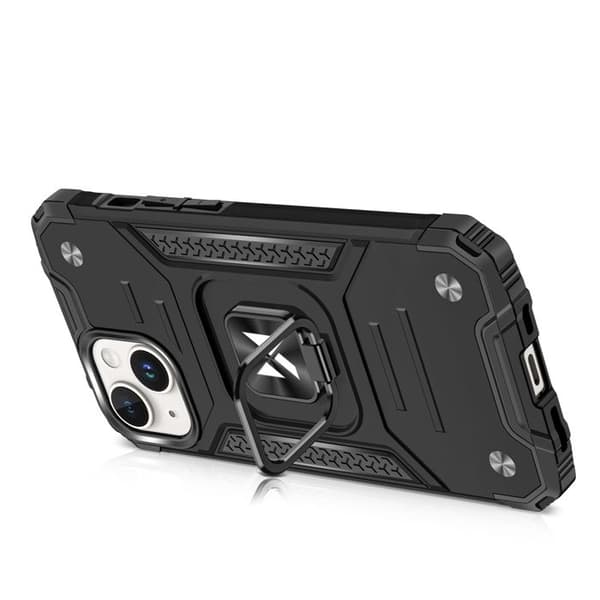Ring Armor-fodral i silver med ring för iPhone 15 Plus