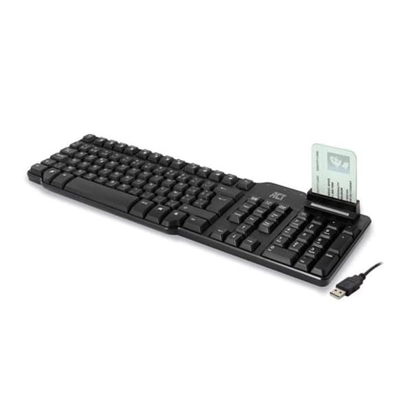 ACT-tangentbord Azerty/Belgien layout USB-smartkort eID-läsare