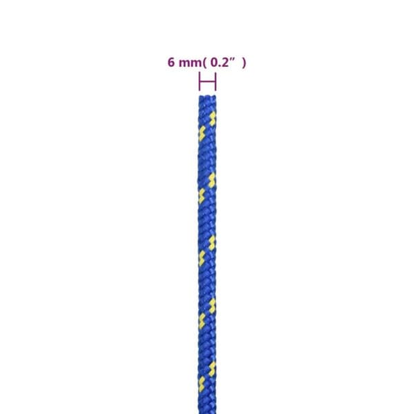 152446 vidaXL Båtrep Blå 6 mm 250 m Polypropen