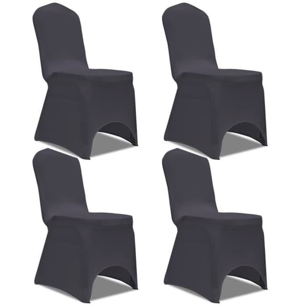 vidaXL Stretch Stolöverdrag 4 st Antracit