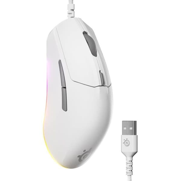 Trådad gamingmus - STEELSERIES - Rival 3 Gen 2 - Vit