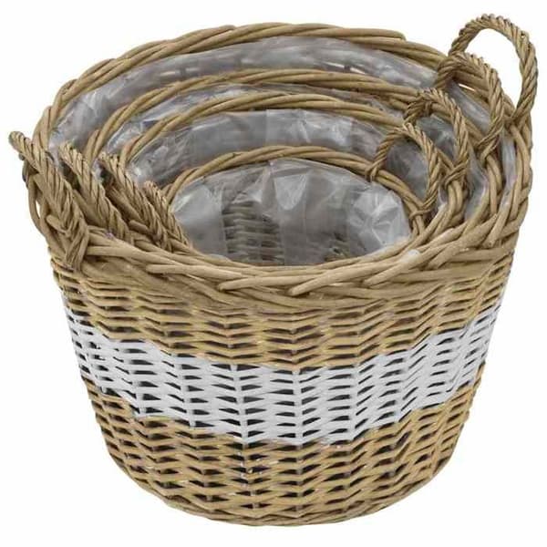 vidaXL Upphöjda sängar 4 st Wicker med PE Foder