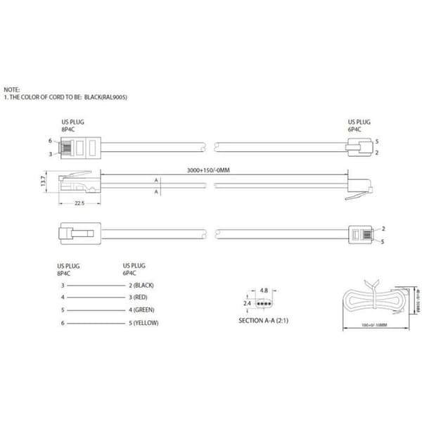 Modulär anslutningskabel - SHIVERPEAKS - BASIC-S - RJ11-RJ45 - 15 m - svart