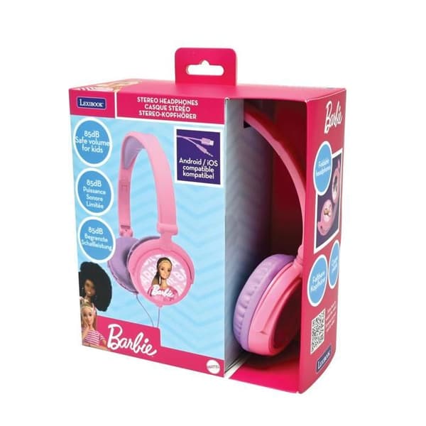 Fällbara stereohörlurar med volymbegränsning Barbie