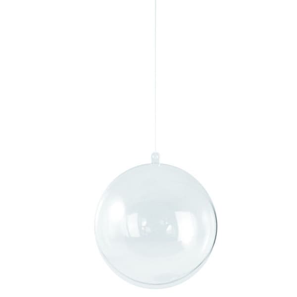 Plastkula, 2 st, 18 cm ø, kristall