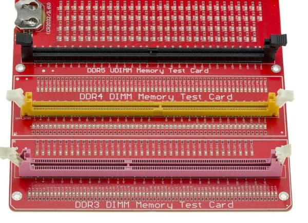 Testplåt - DDR3 DDR4 DDR5 - Kontaktkontroll - LED - USB-ström eller batteri