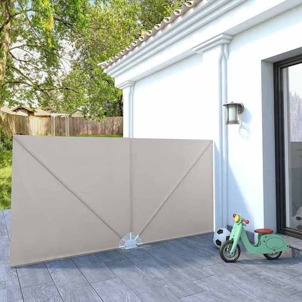 vidaXL Fällbart sidotak för terrass Creme 300 x 150 cm 44568