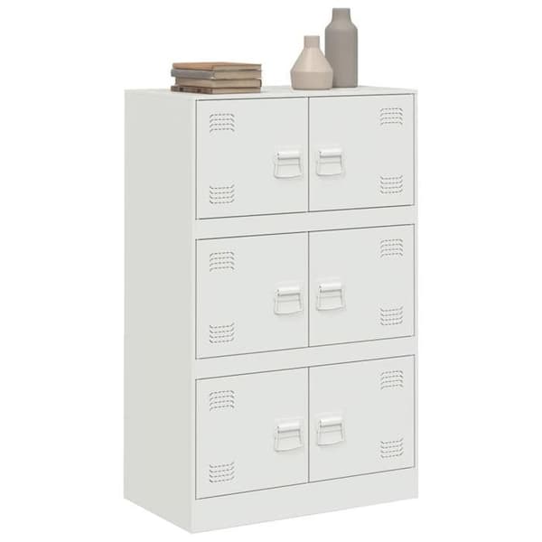 vidaXL Buffé vit 67x39x107 cm stål 841660