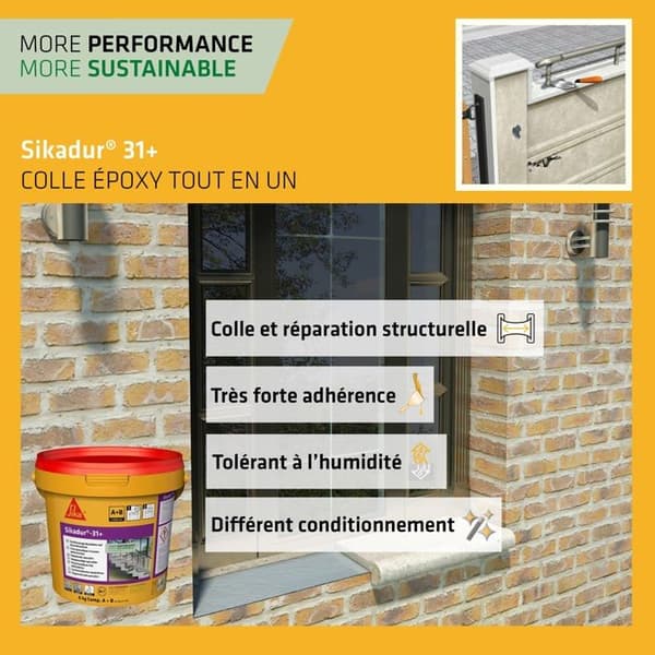 Epoxylim - Sika - Sikadur-31 EF - 6kg - Grå - Mångsidig - Vattentät