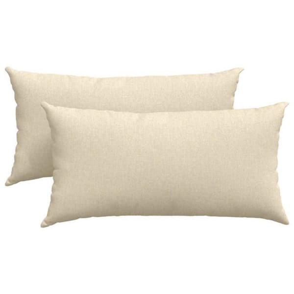 Coussin Vidaxl Soffkuddar 2 st Kräm 80 x 40 cm tyg