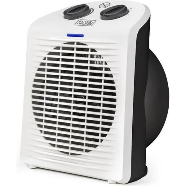 Black+Decker|BXSH2000E- Elektrisk extravärmare 2000W|Lämplig för badrum | 2 värmeeffekter