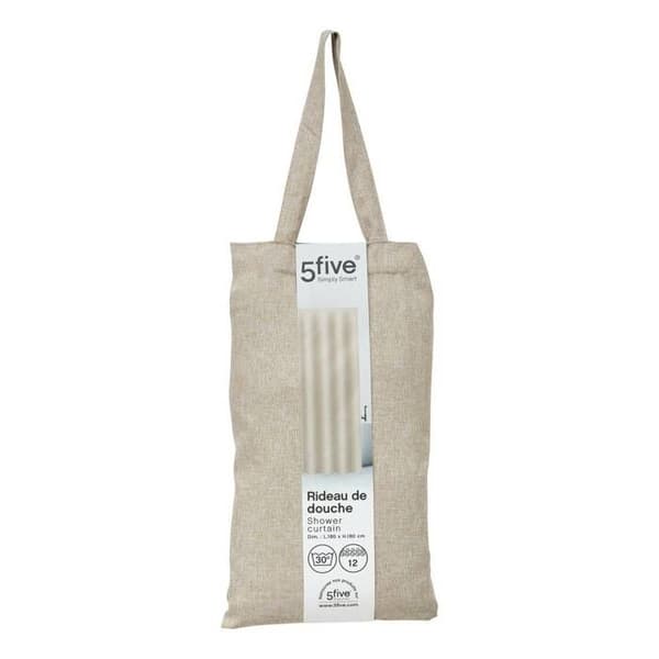 Duschdraperi L180cm beige linneeffekt - 5 five simply smart
