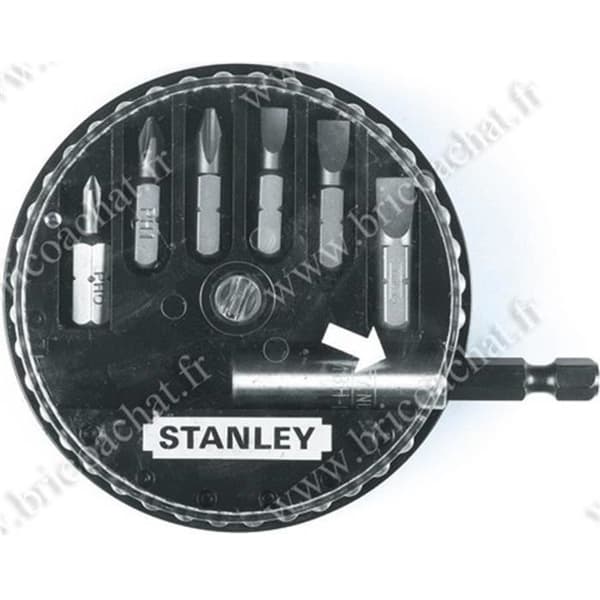 Skruvbits - STANLEY - 1-68-735 - 7 delar - Stål - Magnetiskt bitsfäste