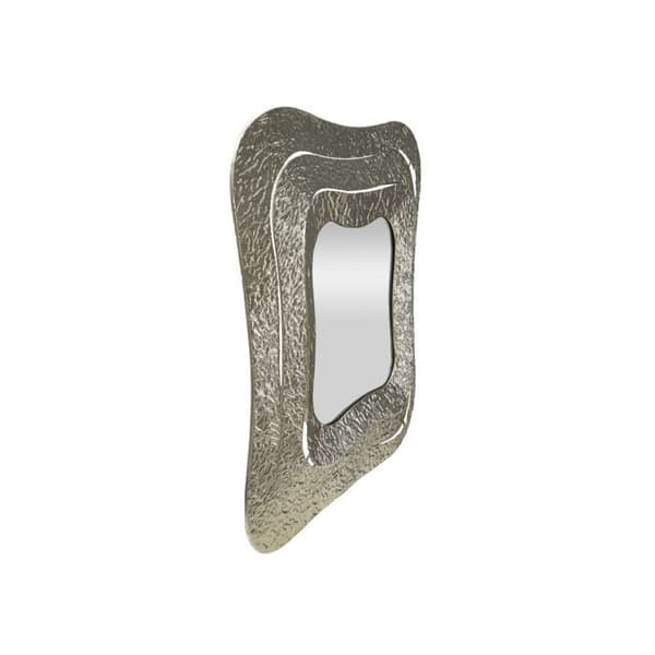 Väggspegel i silverfärgad metall cm 74x7x79.