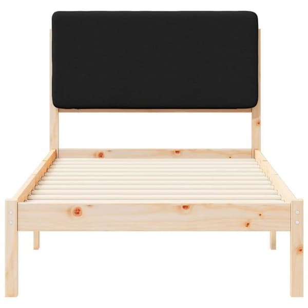 vidaXL Sängram med vadderad sänggavel Svart 90 x 200 cm, Sovrum, Rektangulär 877936