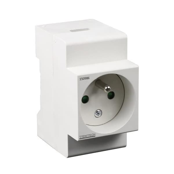 Moduluttag 2 poligt + jord ZENITECH 16A