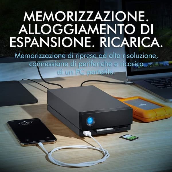 LACIE 1big Dock Thunderbolt3 extern hårddisk - 8 TB - Svart - Diskfack - USB-C - Thunderbolt 3