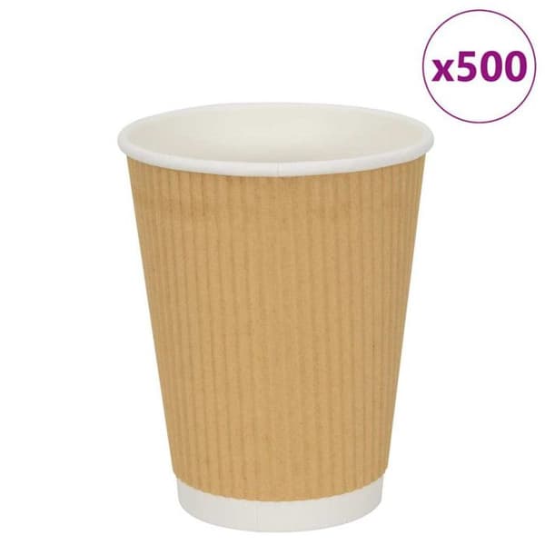 Papperskaffekoppar 500 st 12oz 300ml brun