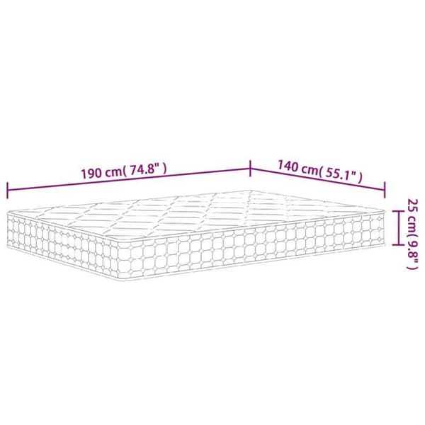 vidaXL Pocket Spring Madrass Medium Hårdhet 140x190 cm 372841