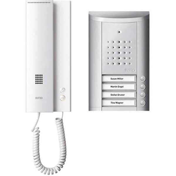 Ritto by Schneider 1841420 fast intercom komplett set 4 ringar silver