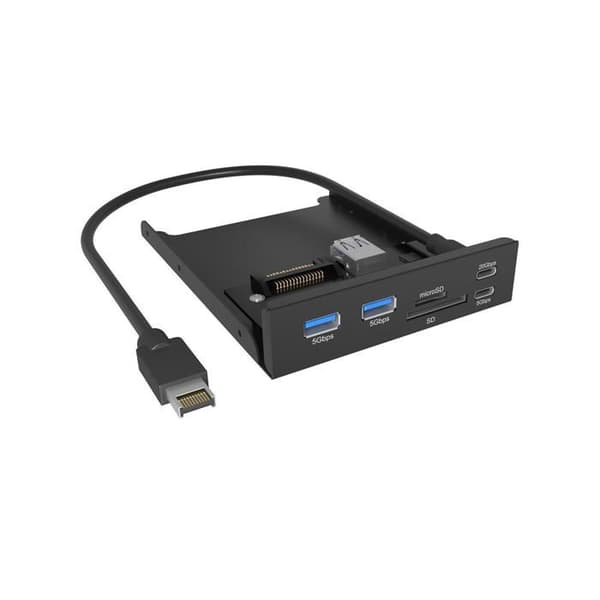 3,5" Diskadapter - ICY BOX - IB-HUB1419-i3 - USB-C 20 Gbit/s - SD/microSD-läsare