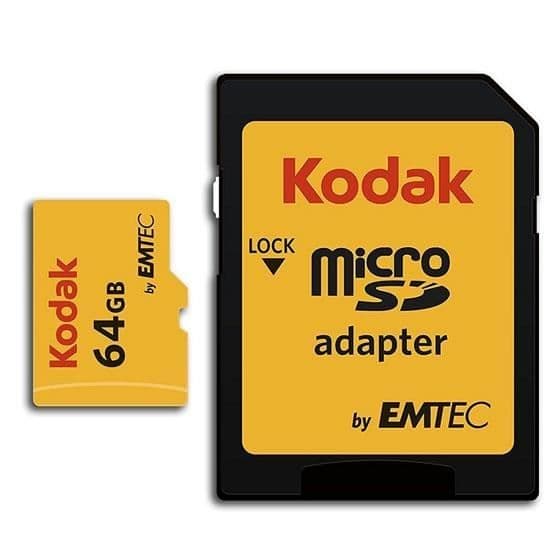 Kodak 64GB microSDXC-kort med klass 10 - U3-adapter
