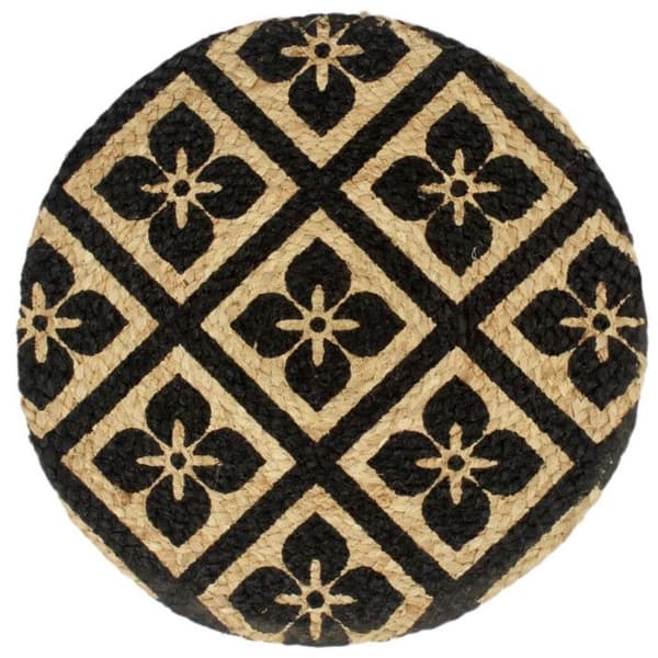 Napperon 4 st Svart 38 cm Rund Jute