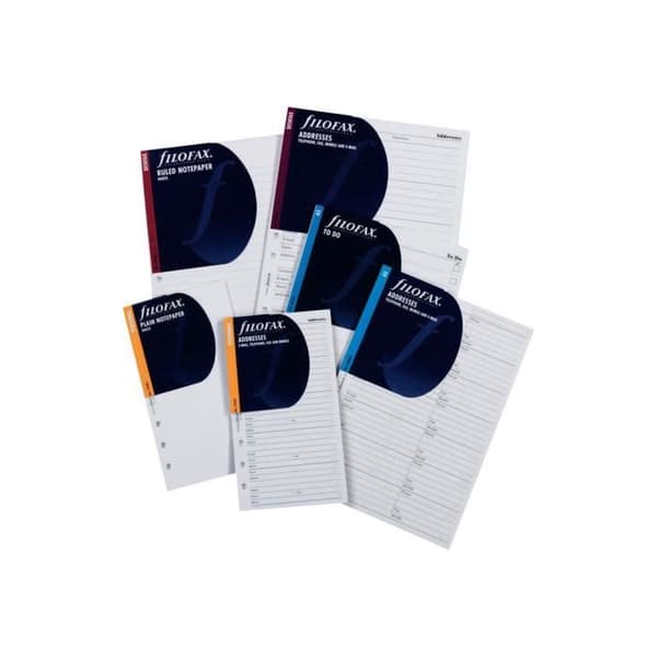 Block - FILOFAX - 024861 - 81 x 120 mm - 25 ark - 6 hål