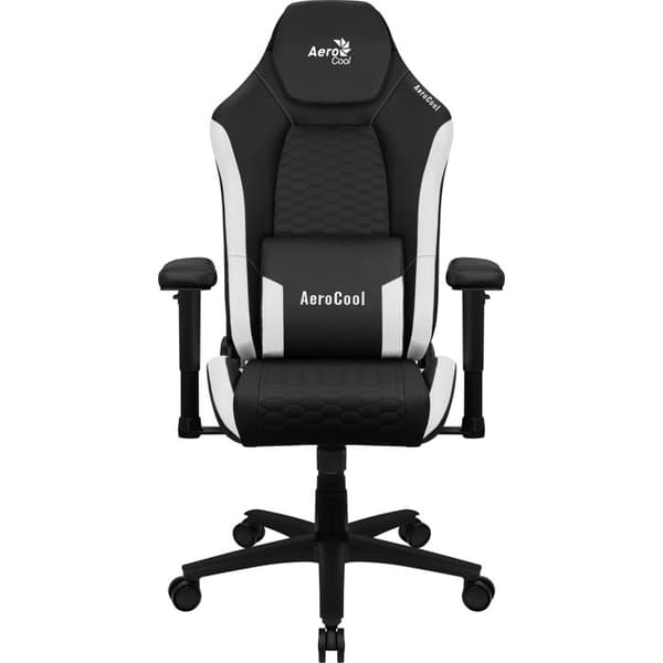 Spelstol - Aerocool - Crown Air - Svart/Vit - Ergonomisk - Höjdjusterbar