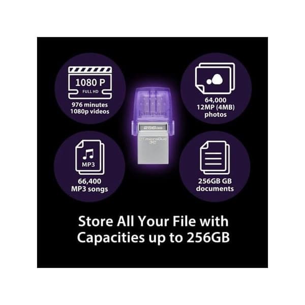 USB-minne - KINGSTON - Dt Microduo 3C - 64 GB - USB Typ-A och Typ-C - USB 3.0
