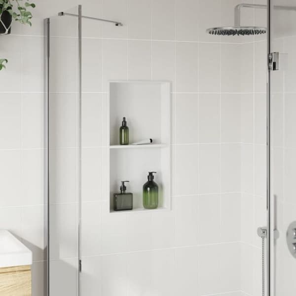 Mat vit duschnisch 32x62x9 cm rostfritt stål