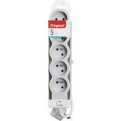 LEGRAND Multisockel FB 5x2P+E standard 1,5m 1mm² - Vit och grå