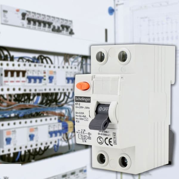 Differentialströmbrytare - SCHELINGER - AC 2P 25A 30mA - IP20 - DIN-skena - 4kA