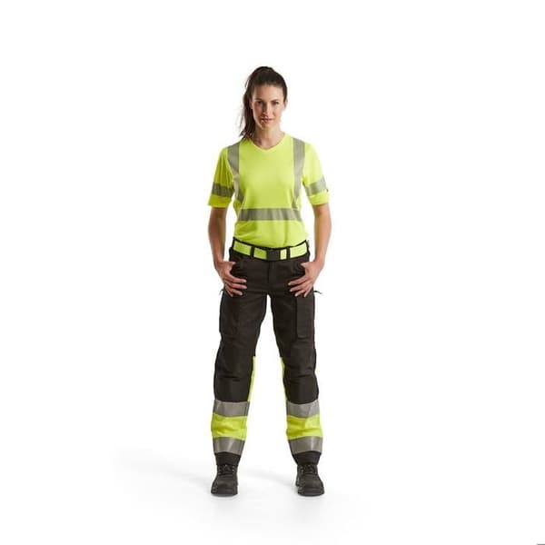 Blaklader kvinnors stretch-arbetsbyxor med hög synlighet