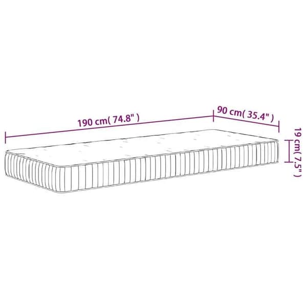 vidaXL Pocket Resårmadrass Medium 90x190 cm 372809